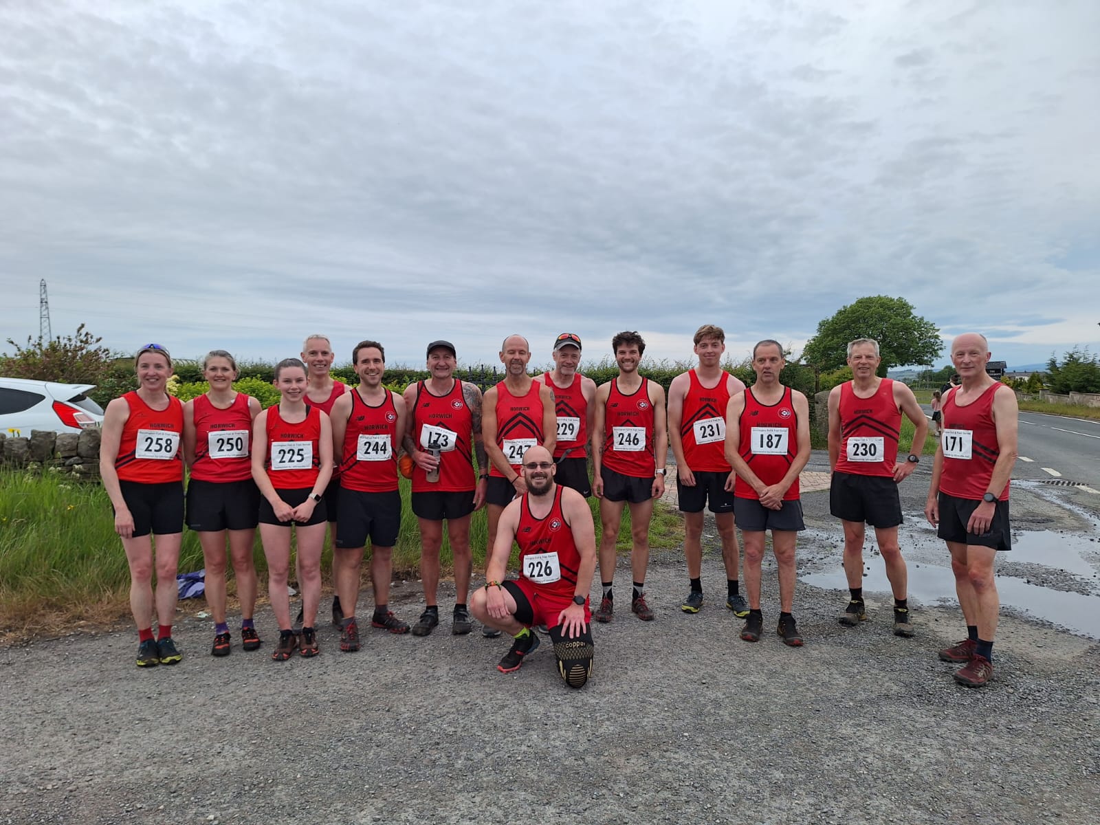 Horwich Harriers at the 2025 Stanhill Fell Race