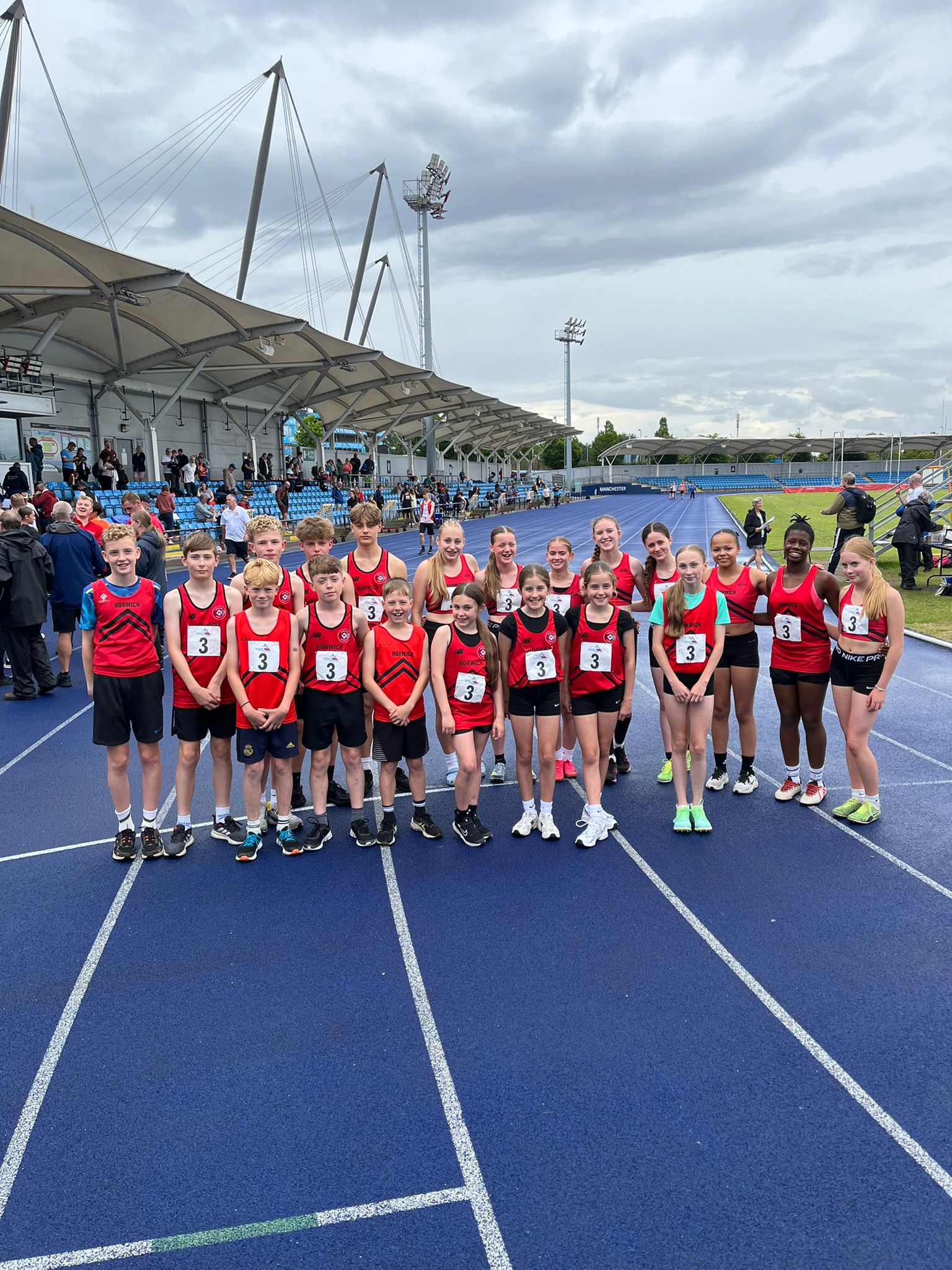 The Horwich junior team at Sportcity