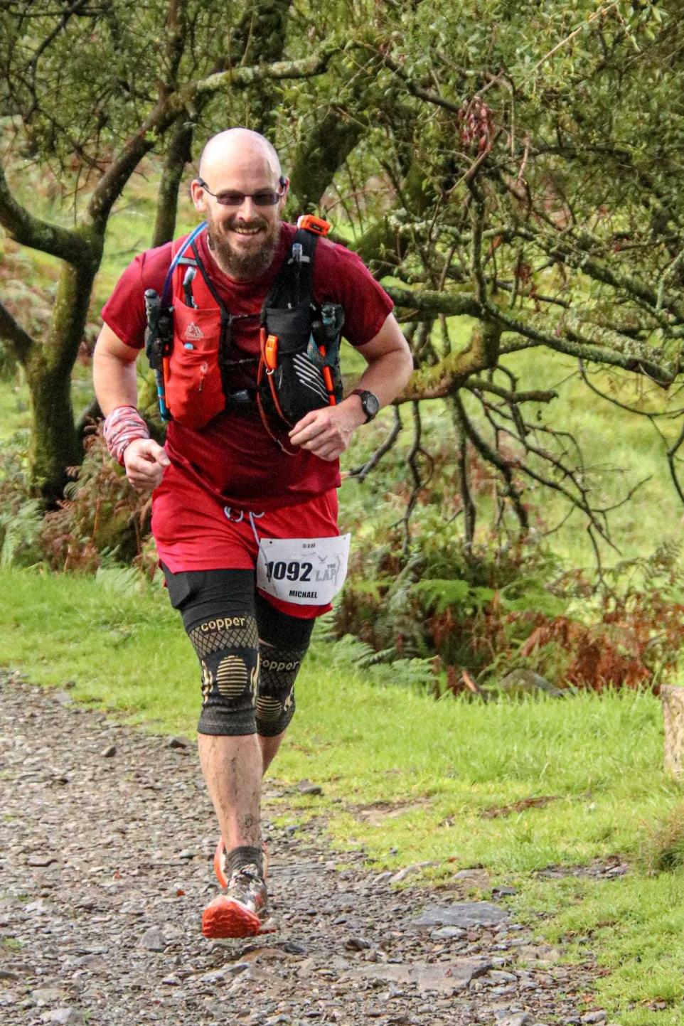 Michael Wilkinson running 'The Lap' ultramarathon at the weekend. Picture by Charlotte Wilkinson